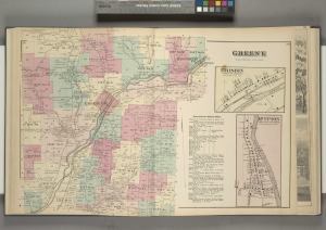 Historic map of Greene NY